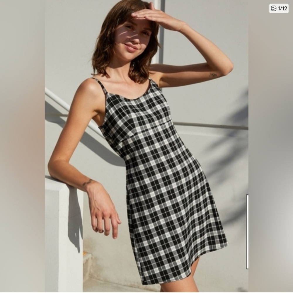 John Galt Brandy Melville Colleen Plaid Mini Dress OS